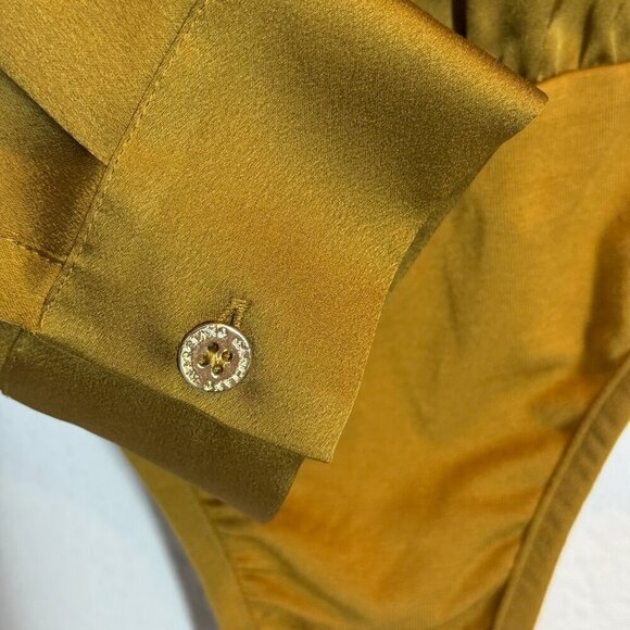Marciano Guess Gold Blouse Top Bodysuit Small - Picture 8 of 12